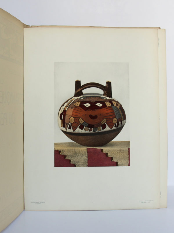 La céramique ancienne du Pérou. Le littoral. R. & M. d'Harcourt. Éditions Albert Morancé, 1924. Planche en couleurs.