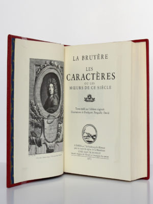 Les Caractères, La Bruyère. Chez Jean de Bonnot, 1972. Page titre et frontispice.