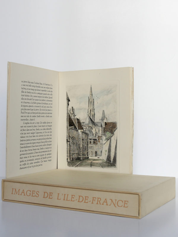 Images de l'Ile-de-France, Émile Henriot, Samson. Les Heures Claires, sans date [1958]. Pages intérieures, chemise et étui.